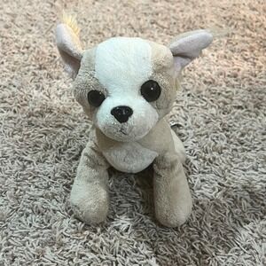 Ganz Chihuahua Dog Plush‎ Stuffed Animal Toy Tan White Puppy Cuddle Friend